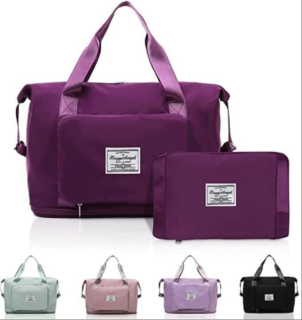 Mitsico Foldable Travel Bag - Waterproof Oxford Nylon Fabric Large Capacity For 3-5 Days | Extended Bottom Dry & Wet Separation Multiple Pockets