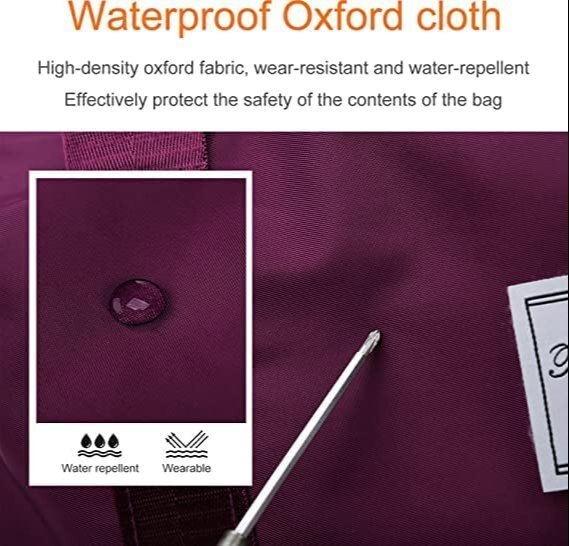 Mitsico Foldable Travel Bag - Waterproof Oxford Nylon Fabric Large Capacity For 3-5 Days | Extended Bottom Dry & Wet Separation Multiple Pockets