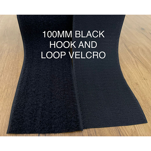 100mm Black Velcro Hook And Loop Tape - Polyester Material, 100mm Thickness, Single-sided Pressure-sensitive Adhesive, Versatile Use