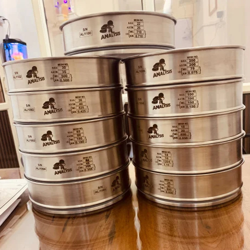 Test Sieves - Stainless Steel, 200 mm Diameter, Silver Finish | Durable, Warranty Available for Laboratory Use