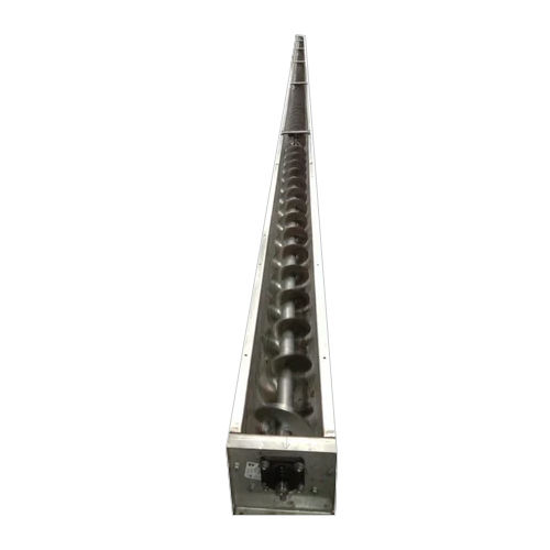 Stainless Steel Screw Conveyor System - Color: Silver