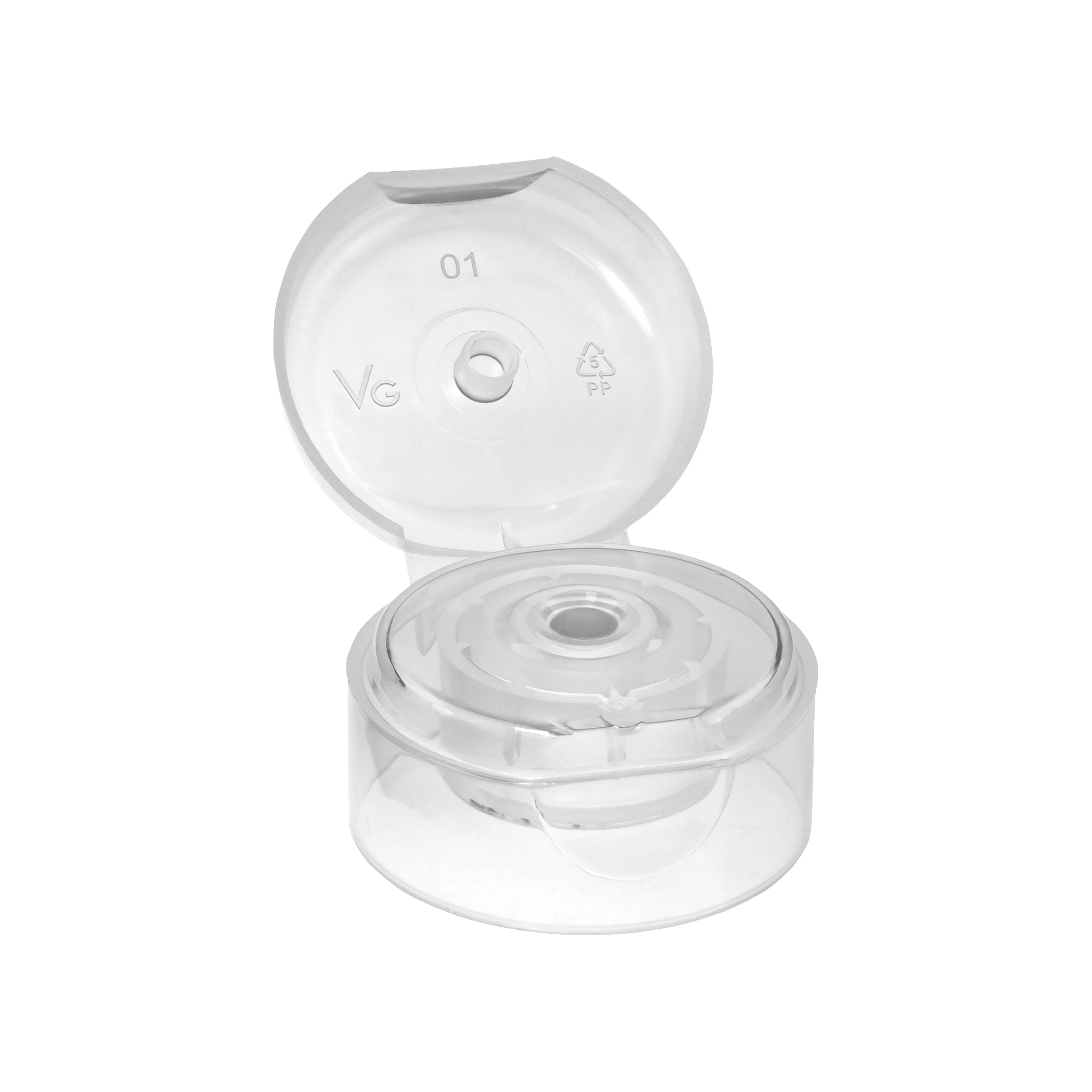 40 MM White Snap On Center Hole Flip Top Cap