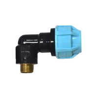 Pp Compression Elbow - Pp Material, Male Connection, Round Shape, Black Color | Leak-proof, Easy Installation, Suitable For Irrigation & Gas Pipelines