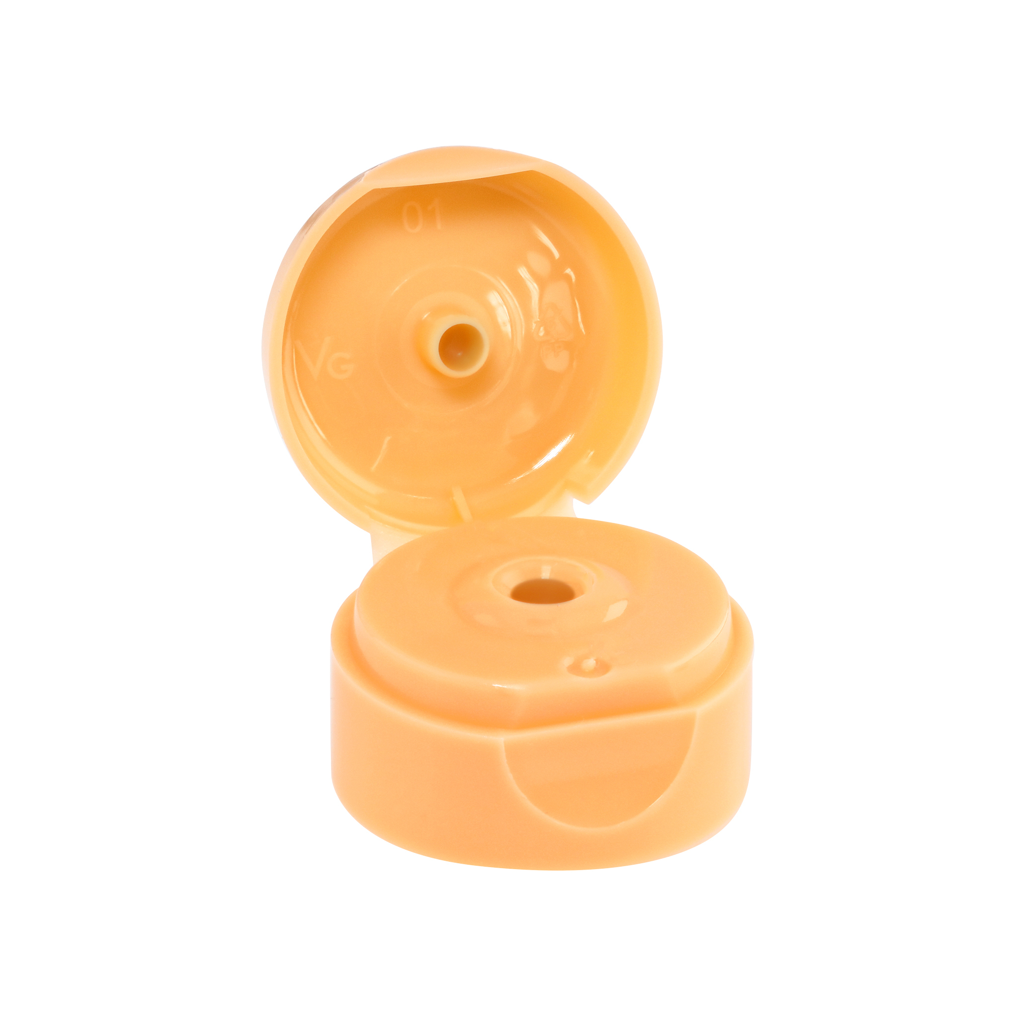 35 Mm Natural Snap On Center Hole Flip Top Cap - Color: White