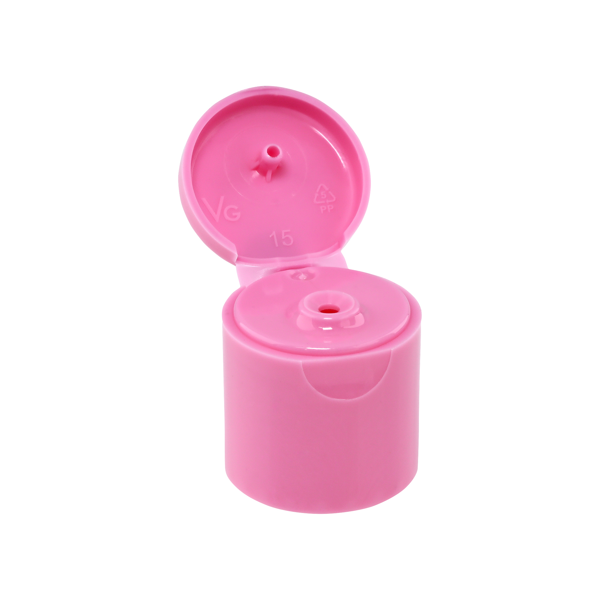 Natural Screw On Off Center Hole Flip Top Cap - Color: White