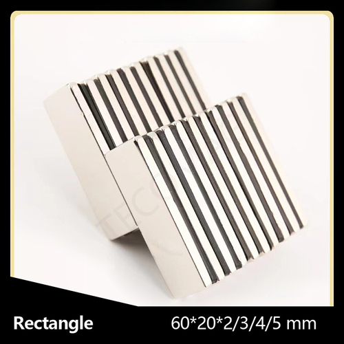 Rectangle Sintered NdFeB Magnet 60*20*2/3/4/5mm