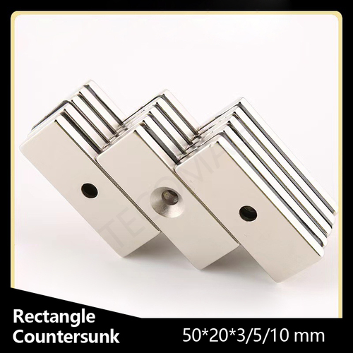 Rectangle Countersunk NdFeB Magnet 50*20*3/5/10mm