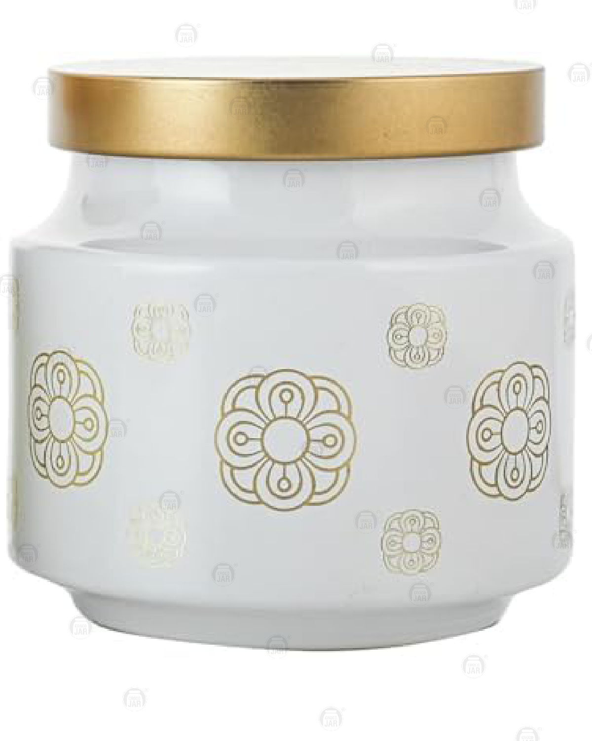 Croco Jar Premium Color Coated & Printed Design Round Shape Container - Color: White