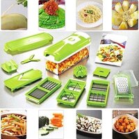 12 In 1 Vegetable Cutting Machine - Food Grade Abs & 420 Stainless Steel | Multipurpose Chopper, Detachable Storage Container, Dishwasher Safe Blades