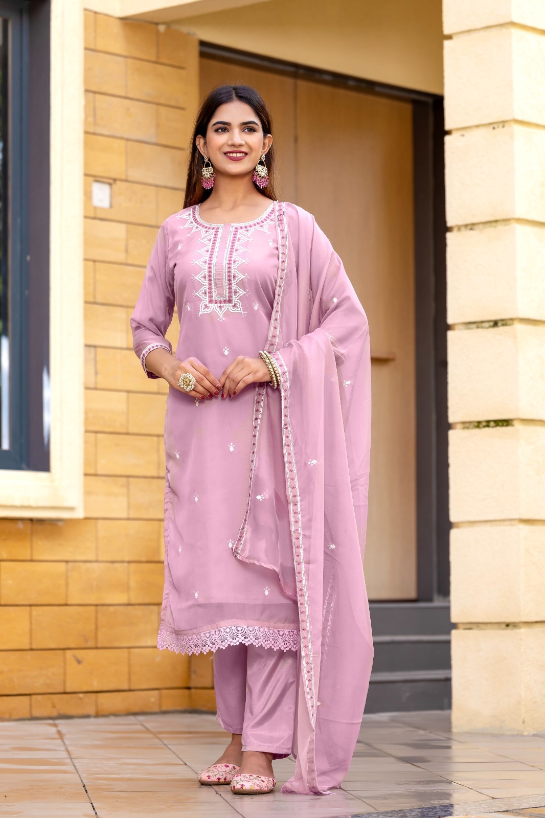 Buy Readymade Kurti In Light Purple - Attributes: Comfortable & Soft