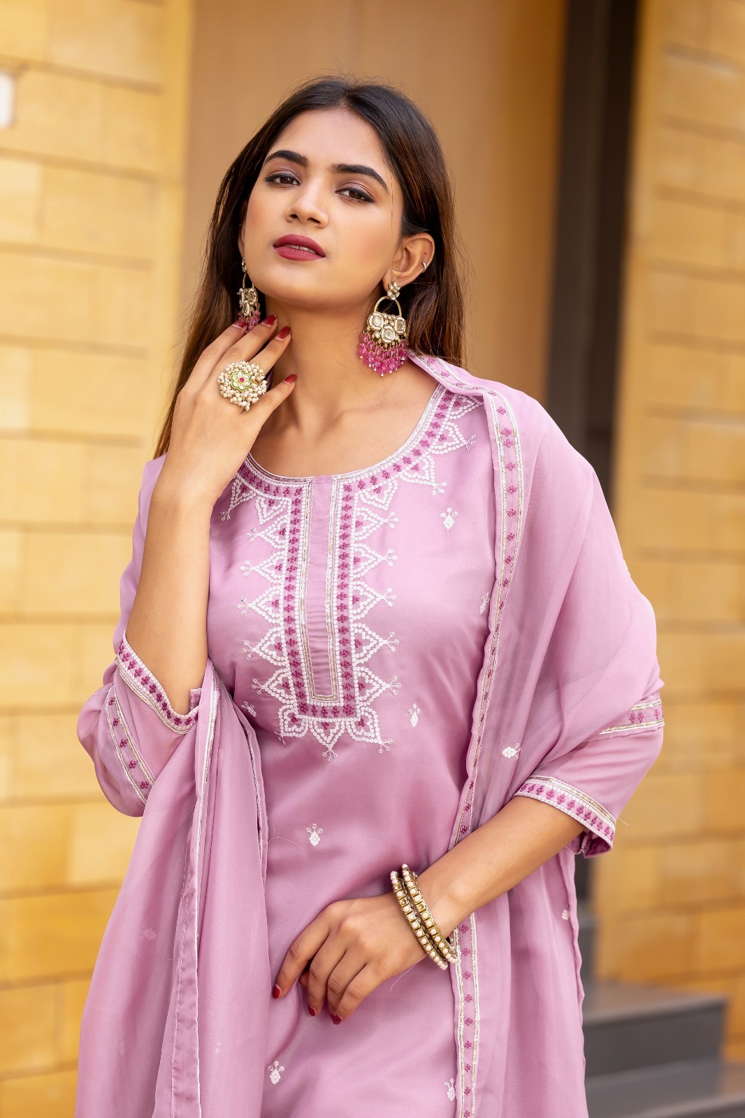 Buy Readymade Kurti In Light Purple - Attributes: Comfortable & Soft