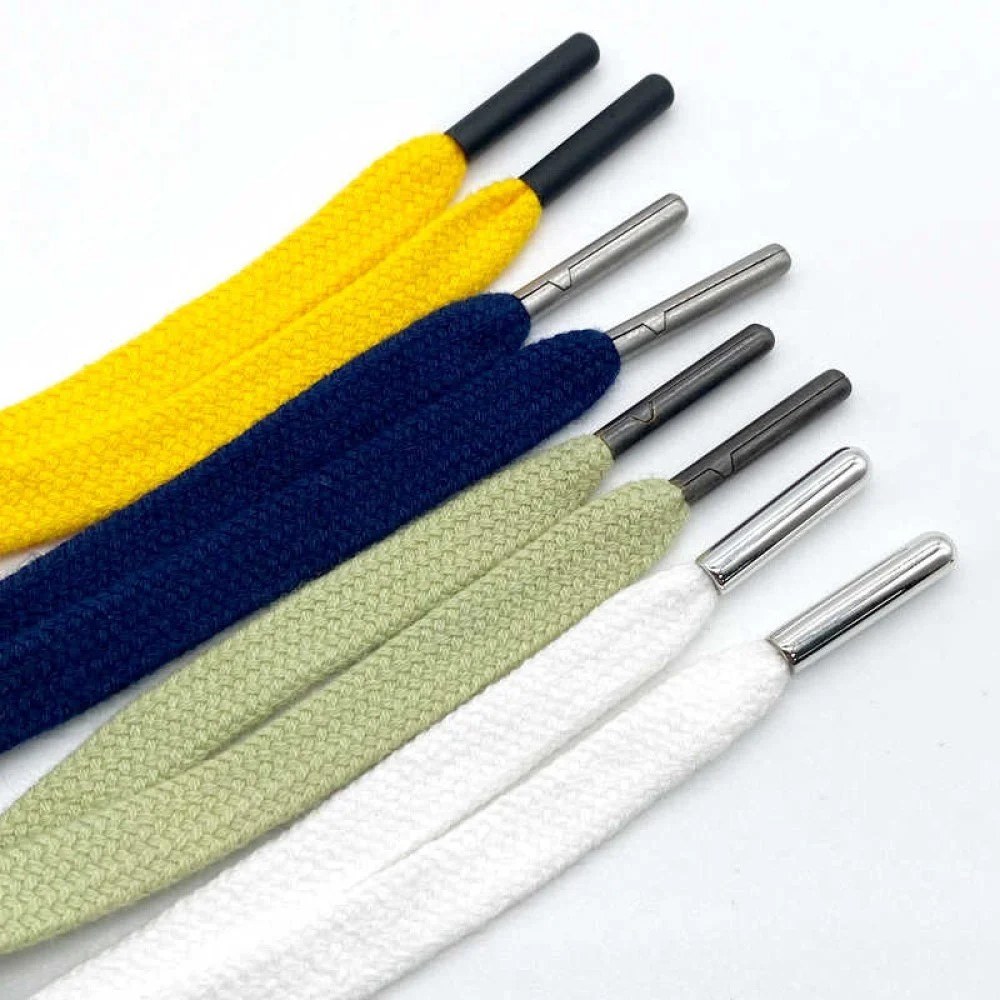 Flat Cotton Drawcord - 50 Inch Length, 5 Millimeter Thickness | Multicolor, Shiny, Soft, Braided Texture, Washable Finish