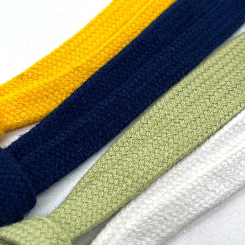 Flat Cotton Drawcord - 50 Inch Length, 5 Millimeter Thickness | Multicolor, Shiny, Soft, Braided Texture, Washable Finish