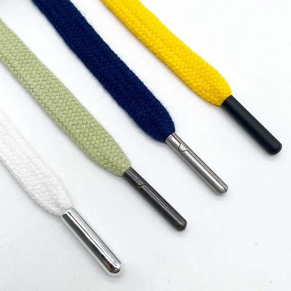 Flat Cotton Drawcord - 50 Inch Length, 5 Millimeter Thickness | Multicolor, Shiny, Soft, Braided Texture, Washable Finish