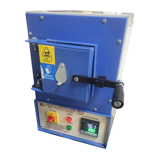 Muffle Furnace - Mild Steel, 4"x4"x9" Blue Design | 3000 Watts Power, 230V, High-Temperature up to 1100C