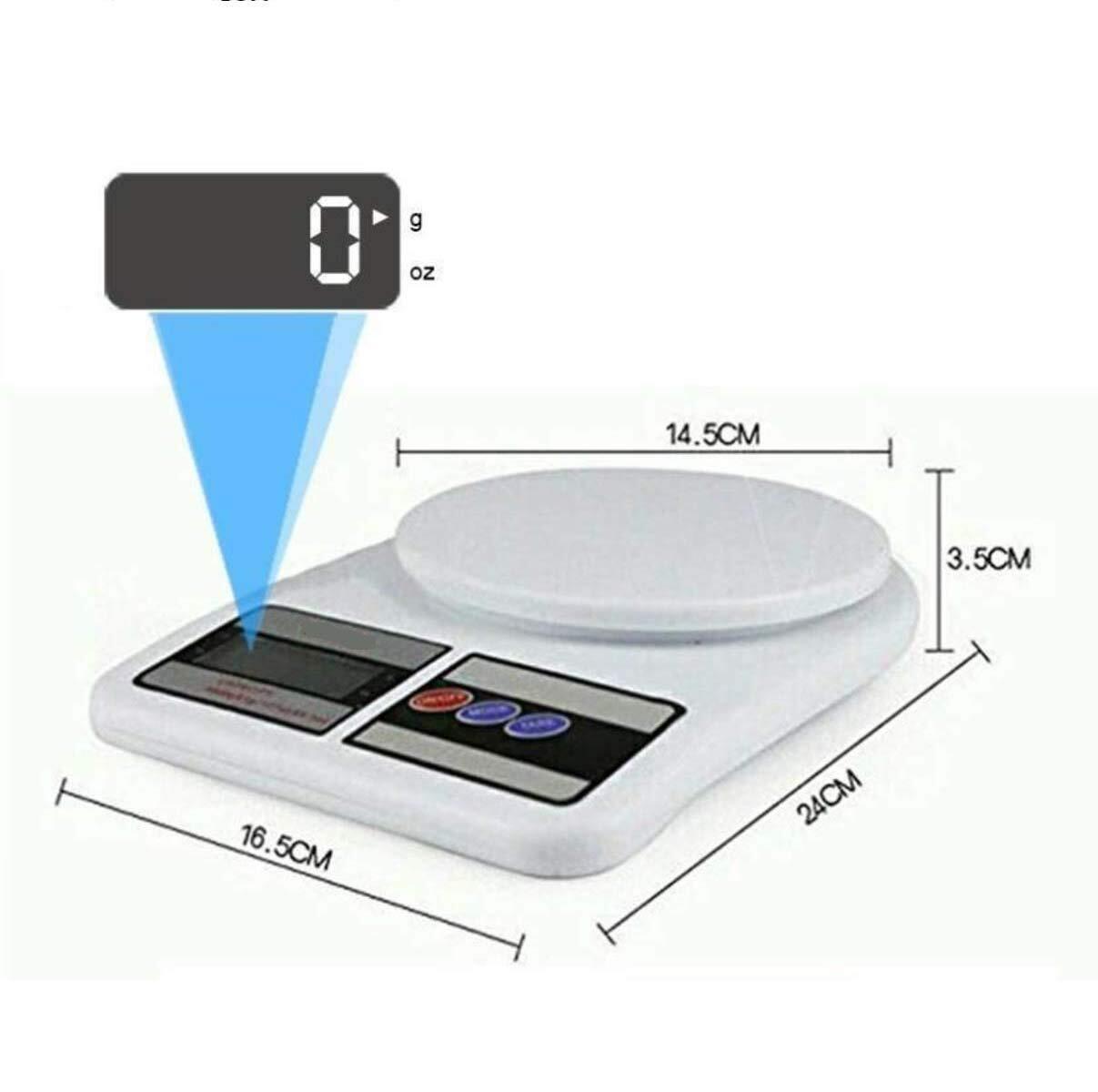 Kitchen Scale 10 Kg (Sf400) - Automatic Zero Resetting, Lcd Display, Plastic Body, Battery Operated (2aa), Automatic Switch Off
