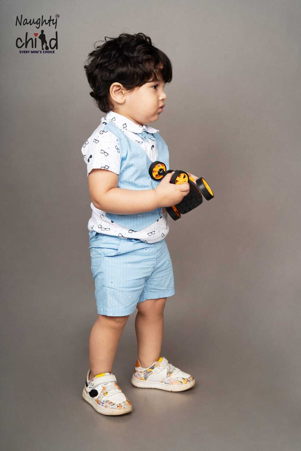 Boys Jacket Set - Cotton Blend, 6-24 Months | Light Blue Vest With Short Sleeve Shirt And Casual Shorts For Formal And Casual Occasions