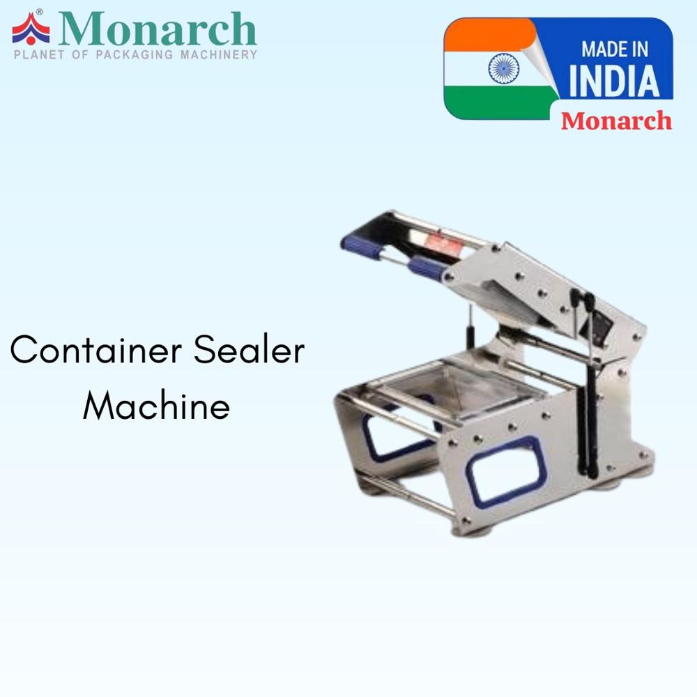 Plastic Container Sealing Machine - 520x400x290mm, Silver | Semi-Automatic, Hand Operated, 200-250 Packs/Hr Sealing Speed, New Condition