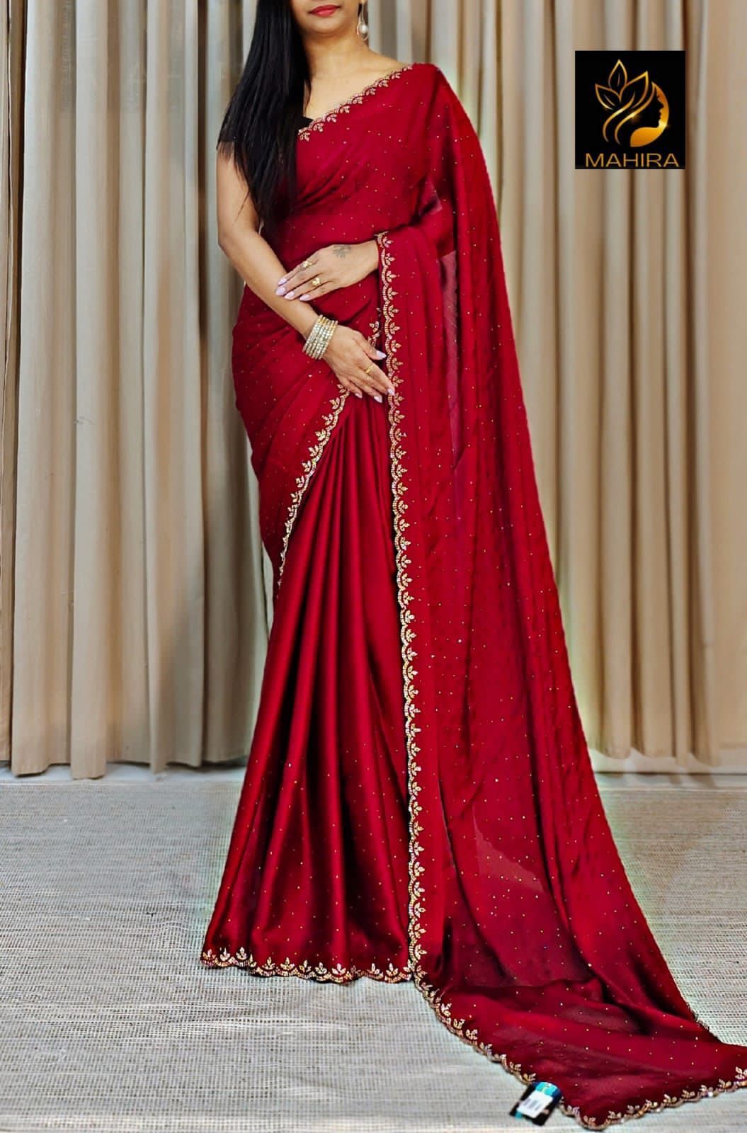 Chinnon Saree - Color: As Per Images
