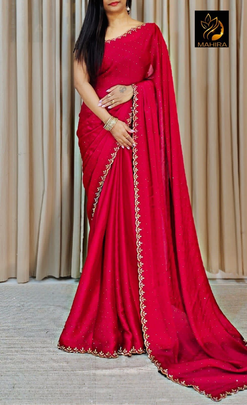 Chinnon Saree - Color: As Per Images