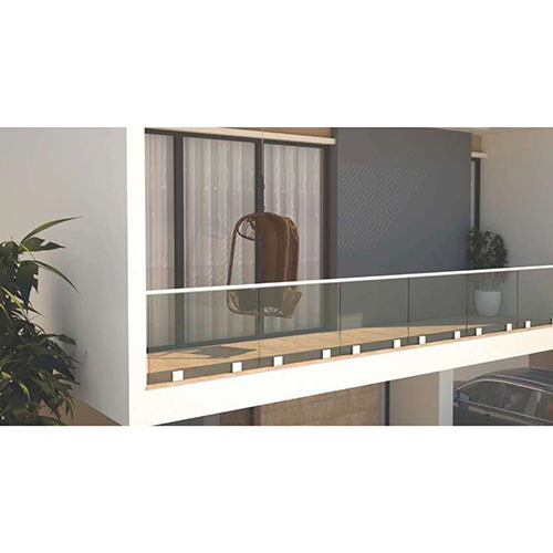 CW-05 BRT Polished Balcony Glass Railing