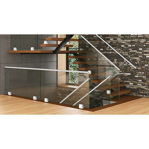 Cw-06 Brt Stairs Residential Aluminium Glass Railing - Color: Colorless