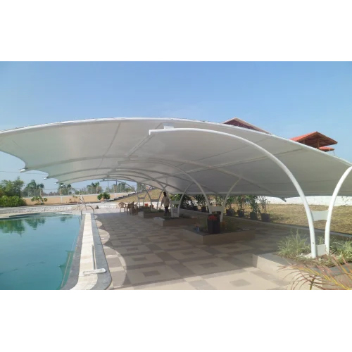 Modular Tensile Structure For Swimming Pool - Color: White
