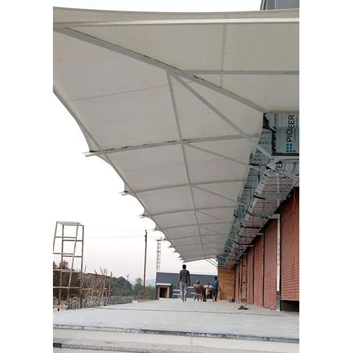 Tensile Walkway Covering Structure - Color: White