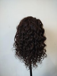 Top Quality Virgin Curly Human Hair Front Lace Wig, 20 inch