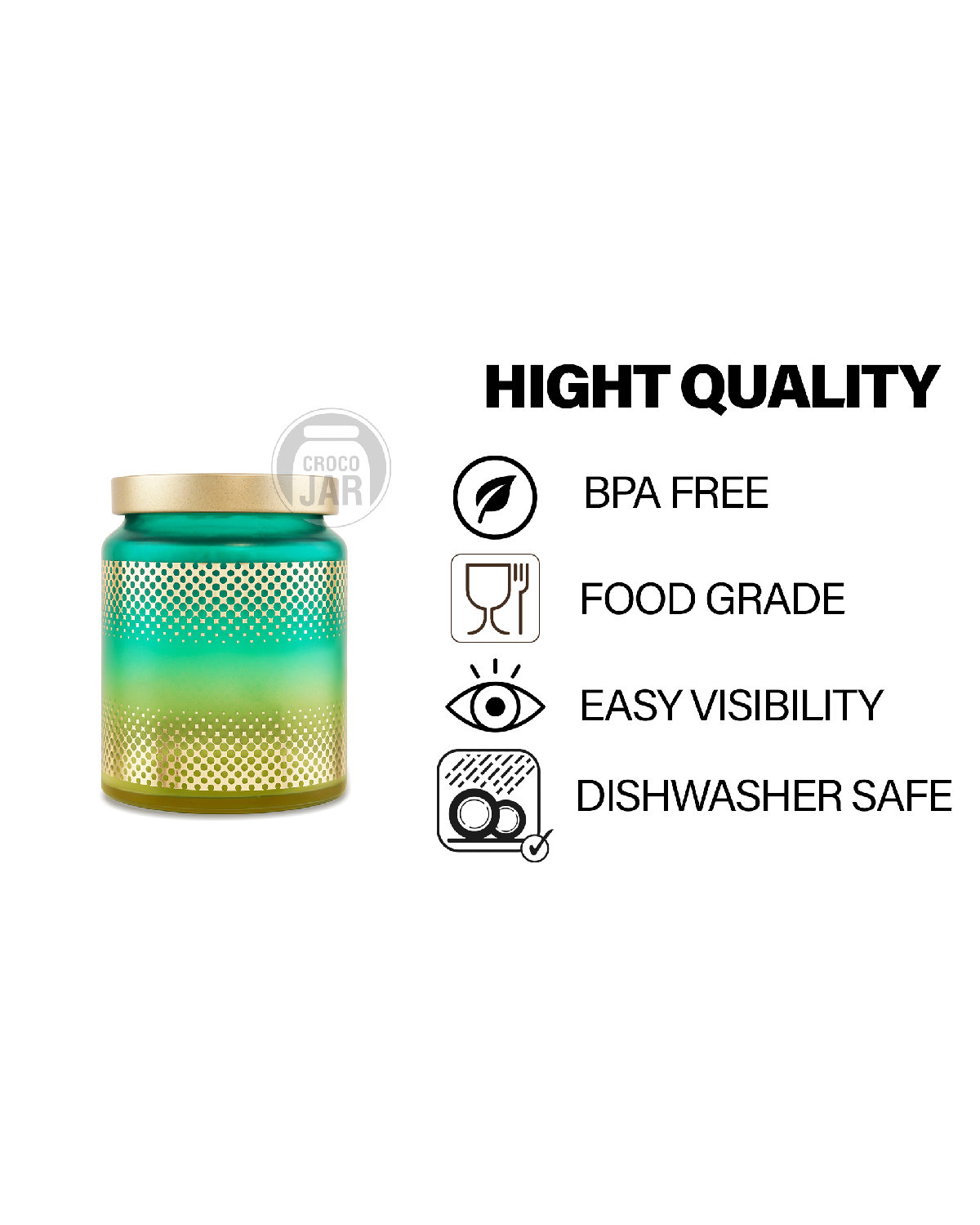Croco Jar - 12 Piece Plastic, Steel & Glass Round Container | Multicolor, Screw Type Cap, Ideal For Dry Fruits & Food Storage