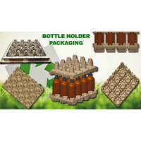 Glass Bottle Holder Paper Pulp Packing - Color: Brown