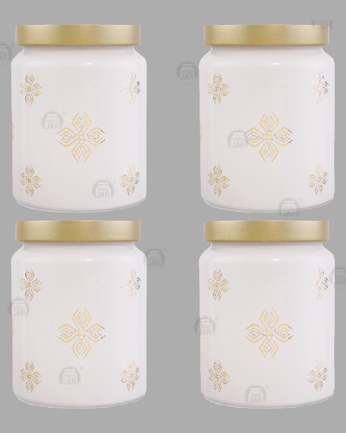 Croco Jar - Glass And Plastic 12-piece Food Storage Set | Round Shape, Screw Type Cap, Transparent Design