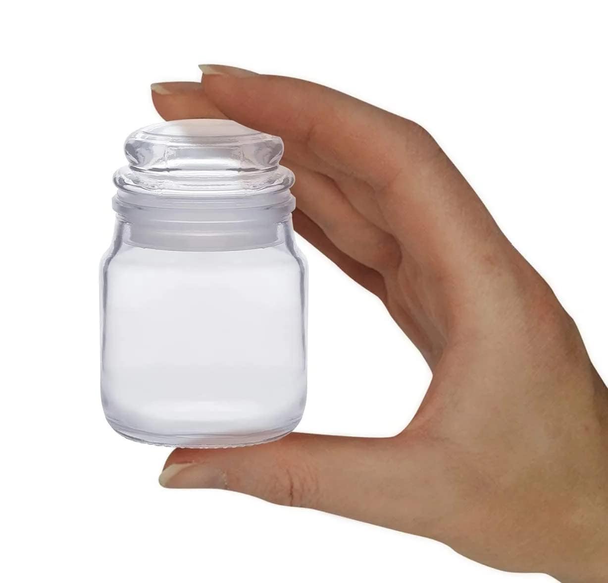 Croco Jar 145ml Spice Storage Glass Jar - 12 Piece Set For Dry Fruits, Juice & Water | Glass And Plastic Material, Screw Cap, Round Design