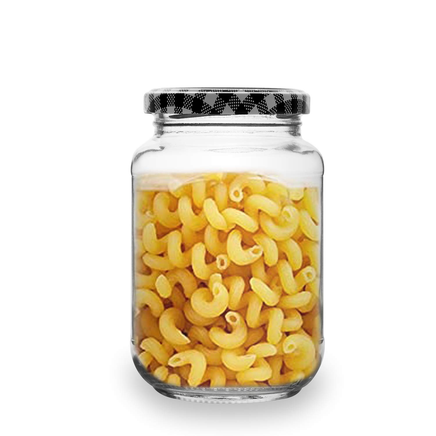 Croco Jar - 500ml Glass Round Jar, Transparent Design For Dry Fruits And Water Storage