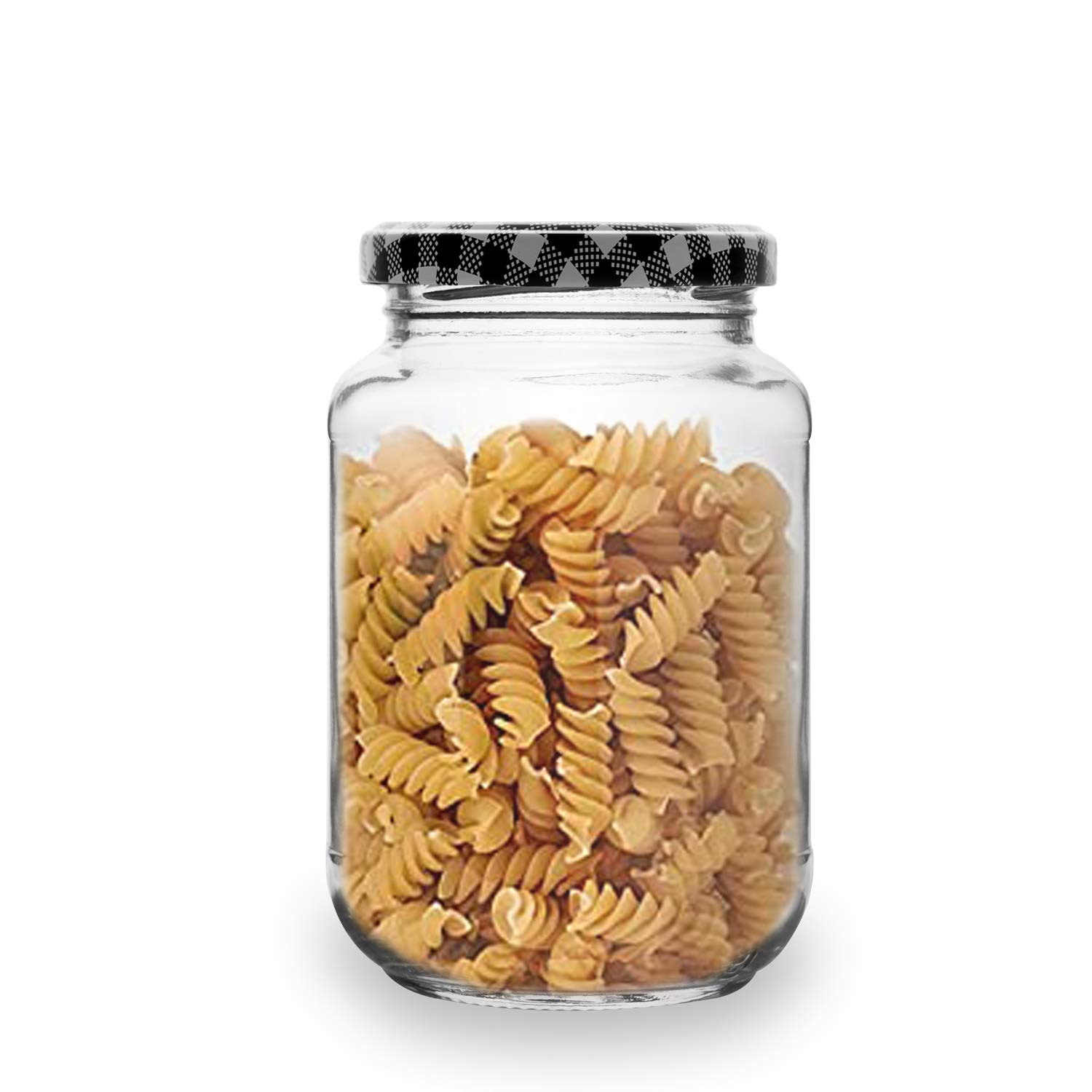Croco Jar - 500ml Glass Round Jar, Transparent Design For Dry Fruits And Water Storage