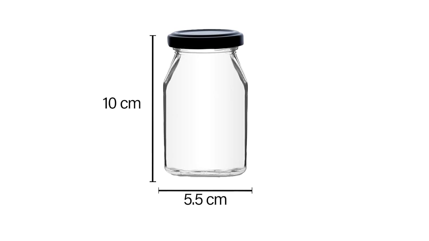 Croco 250ml Honey Glass Jar - 12 Piece Set For Dry Fruits And Food Storage, Round Shape With Screw Type Plastic, Steel, And Glass Caps - Transparent User-friendly Design