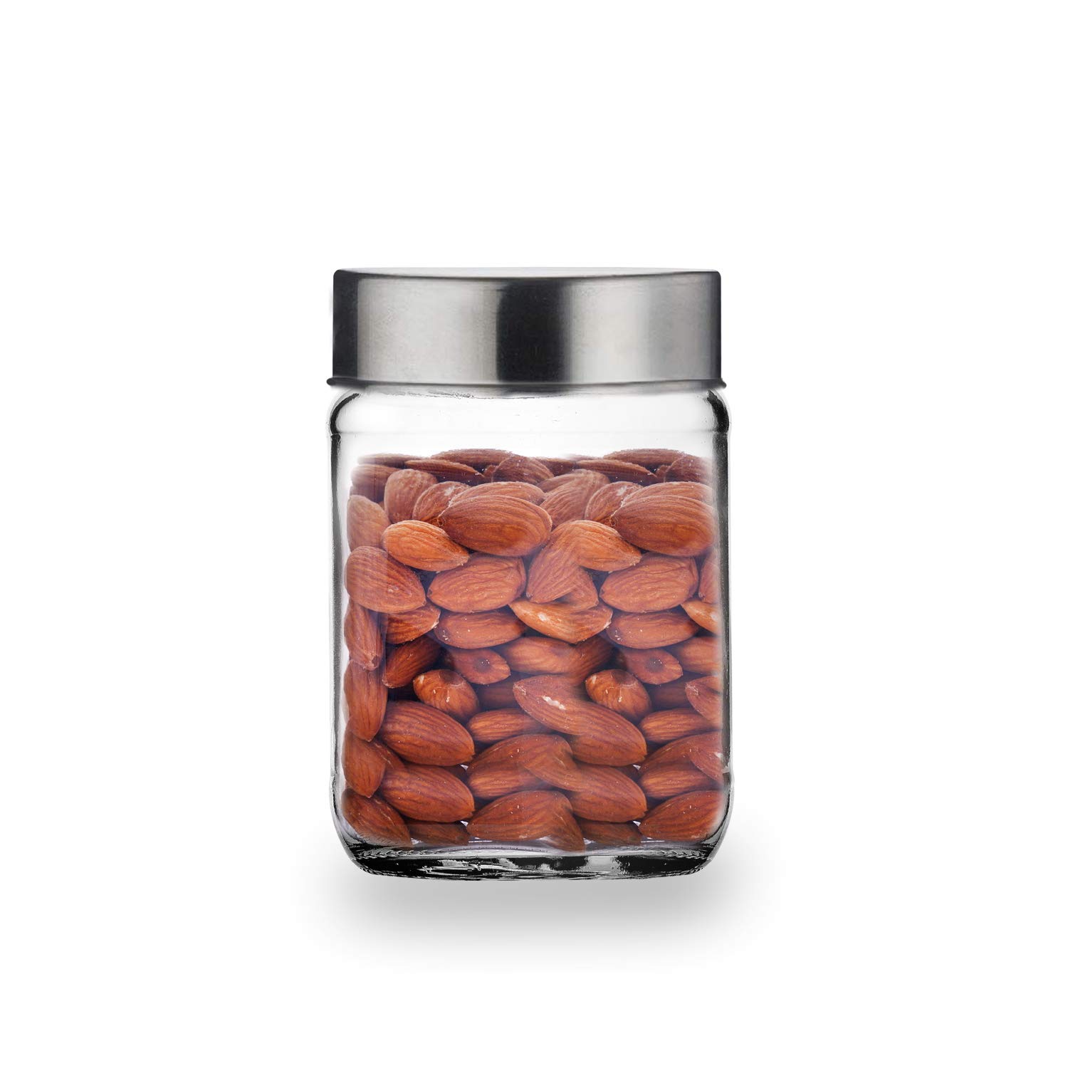 Croco Silver Steel Lid Diamond Glass Jars