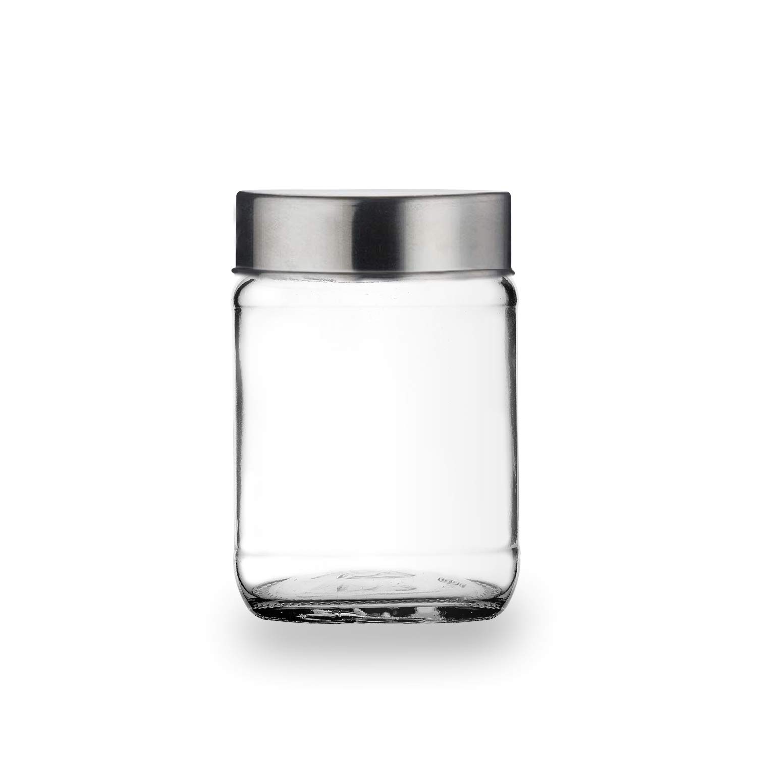 Croco Silver Steel Lid Diamond Glass Jars