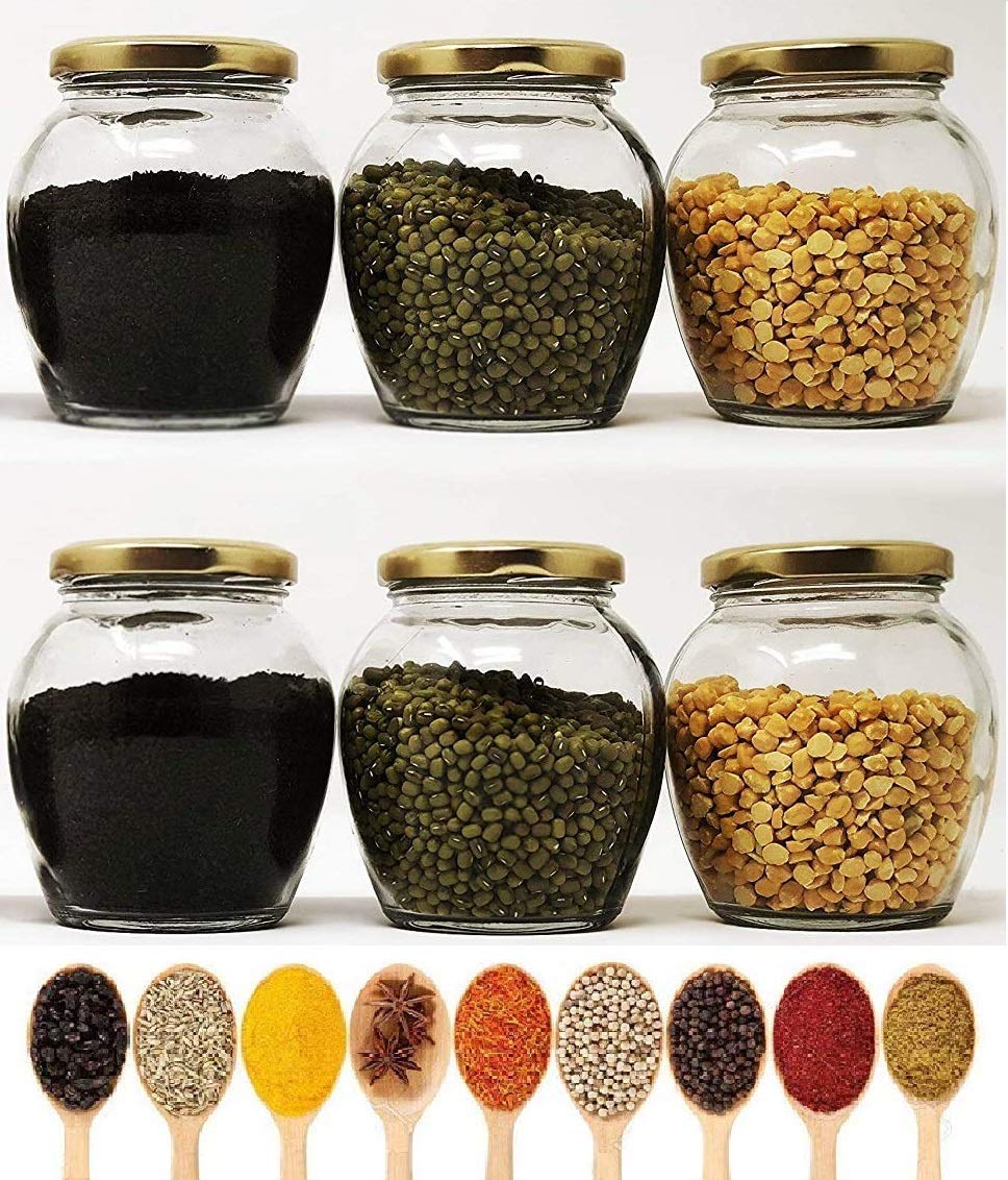 Croco Jar Matka Shape Glass Jar - Color: Transparent