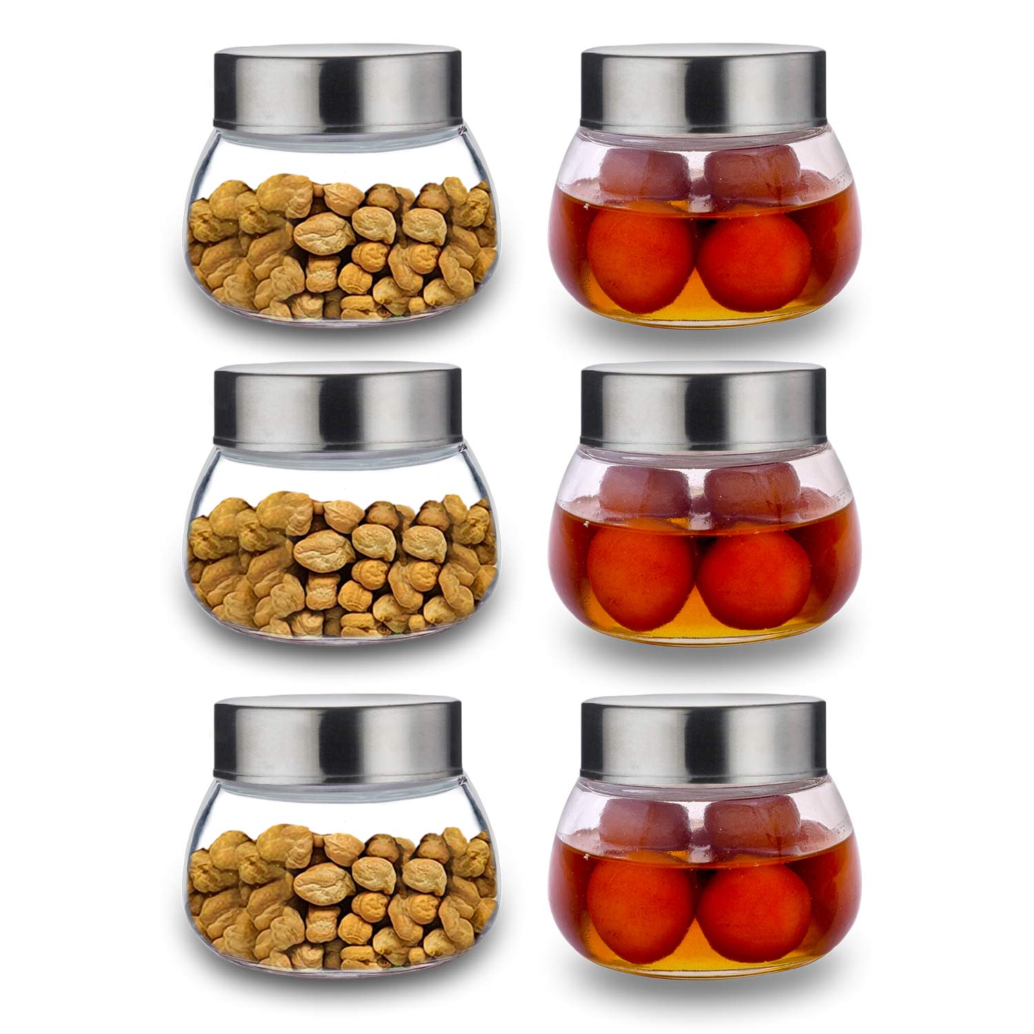 Croco Jar 300ml Oval Shape Spice Glass Jars - Color: Transparent