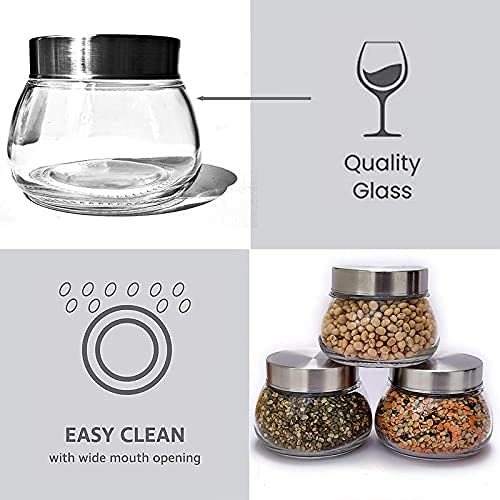 Croco Jar 300ml Oval Shape Spice Glass Jars - Color: Transparent