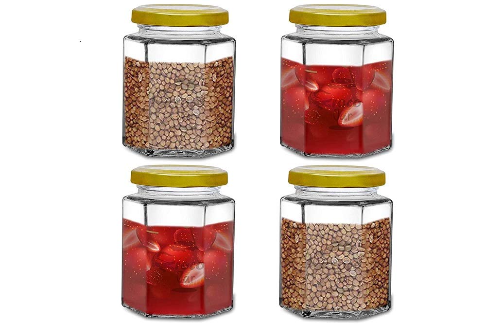 Croco Glass Storage Jar Set - 12 Piece, Transparent Material With Screw Top For Dry Fruit And Food Storage