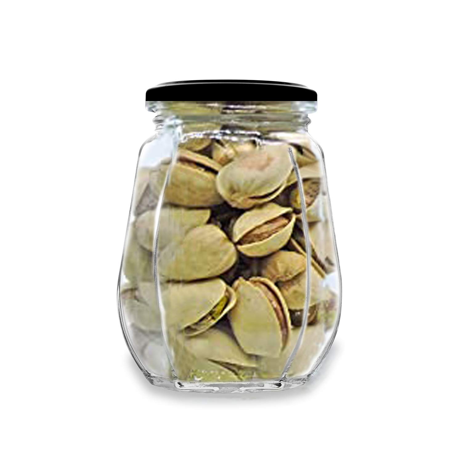 Croco Crown Shape Glass Jars - 12 Piece Set, Round Shape For Food Storage, Juice, Water | Screw Type Cap, Transparent Glass Material, Ideal For Kitchen