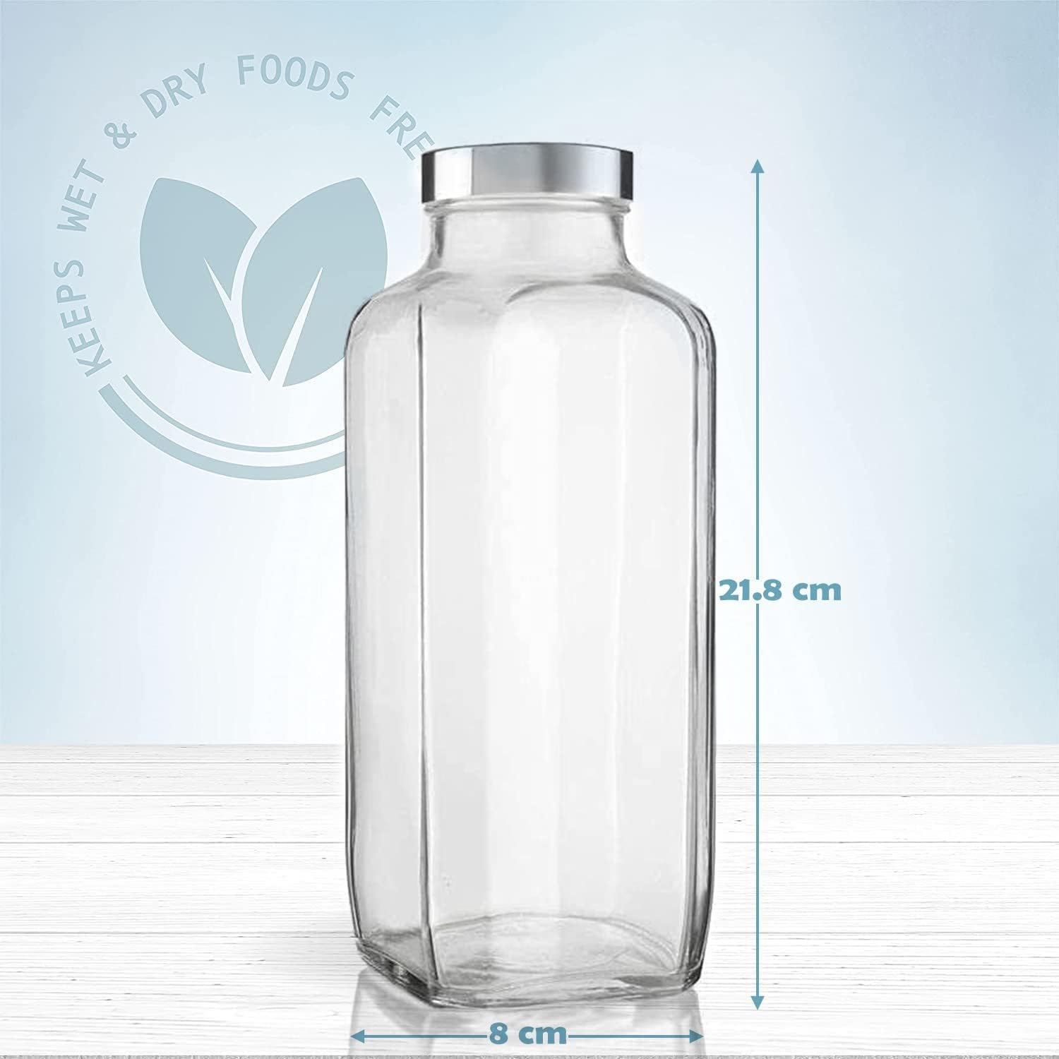 CROCO JAR Glass Water Bottle with Leak-Proof