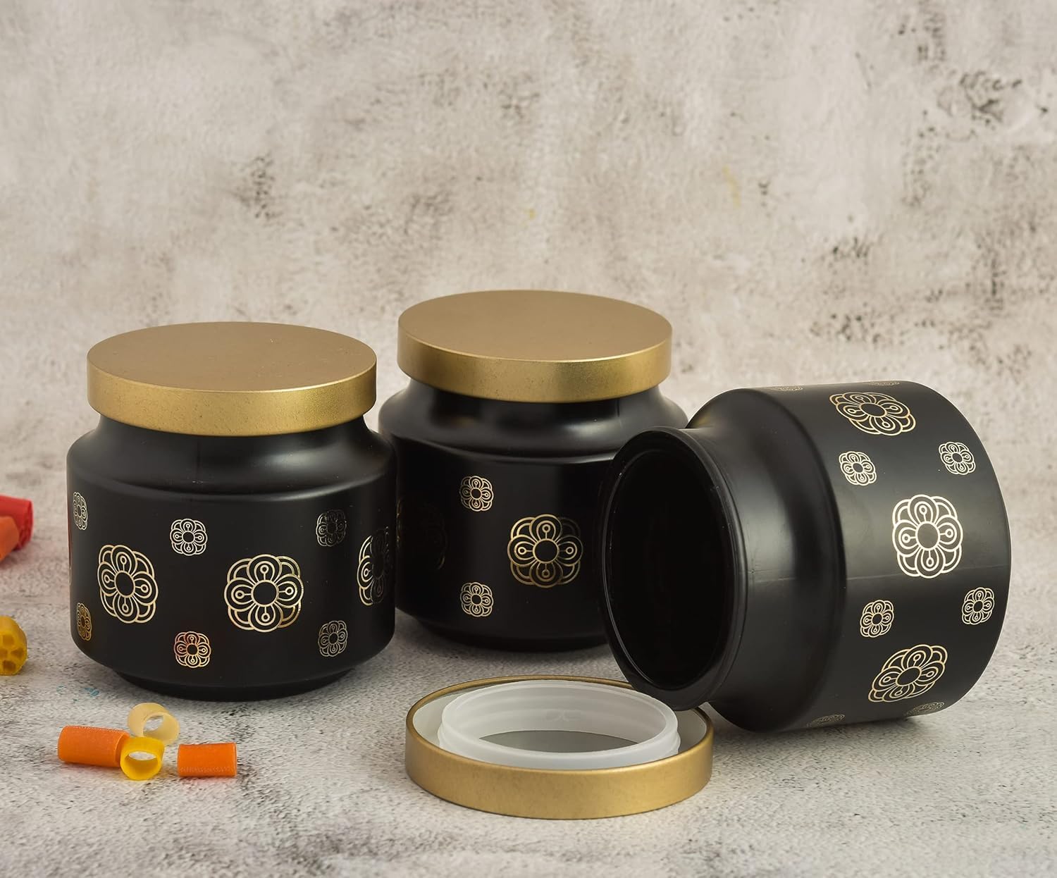 CROCO JAR Printed Round Glass Jar Set