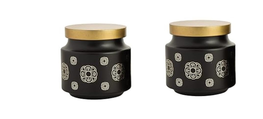 Croco Jar Printed Round Glass Jar Set - 12 Piece Dry Fruits Storage, Food & Juice Containers | Transparent Glass, Plastic & Steel Screw Caps