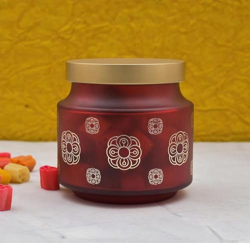 Croco Jar Printed Round Glass Storage Jars - Glass Material, 12 Piece Set, Transparent Color, Screw Type Cap | Ideal For Dry Fruits, Food Storage, Juice, Water