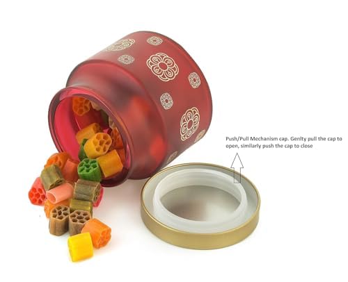 Croco Jar Printed Round Glass Storage Jars - Glass Material, 12 Piece Set, Transparent Color, Screw Type Cap | Ideal For Dry Fruits, Food Storage, Juice, Water