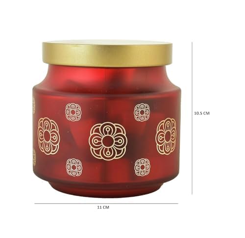 Croco Jar Printed Round Glass Storage Jars - Glass Material, 12 Piece Set, Transparent Color, Screw Type Cap | Ideal For Dry Fruits, Food Storage, Juice, Water