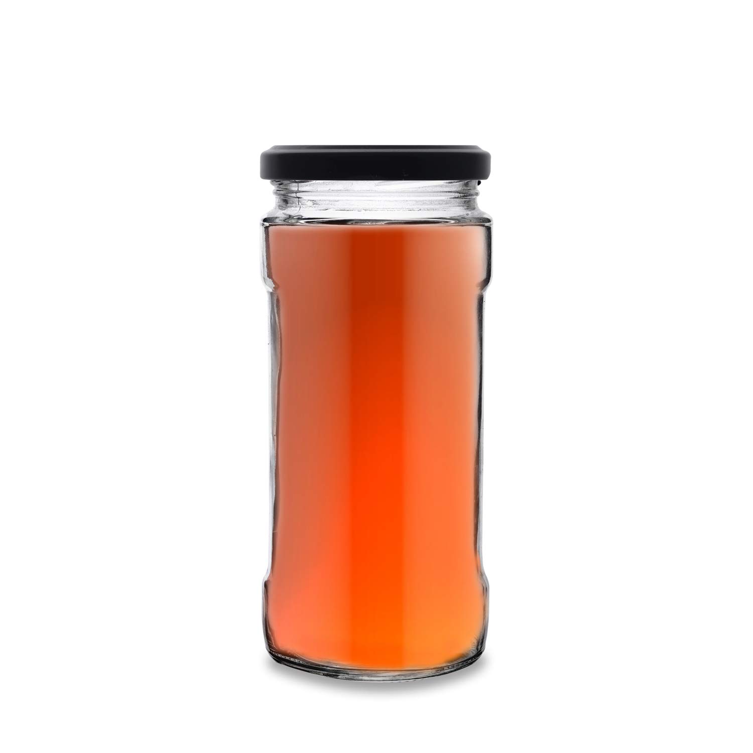 Croco Glass Crystal Clear L Lid Glass Jars - 12 Piece Set For Dry Fruits, Food Storage, Juice & Water | Transparent Glass, Screw Type, Round Design